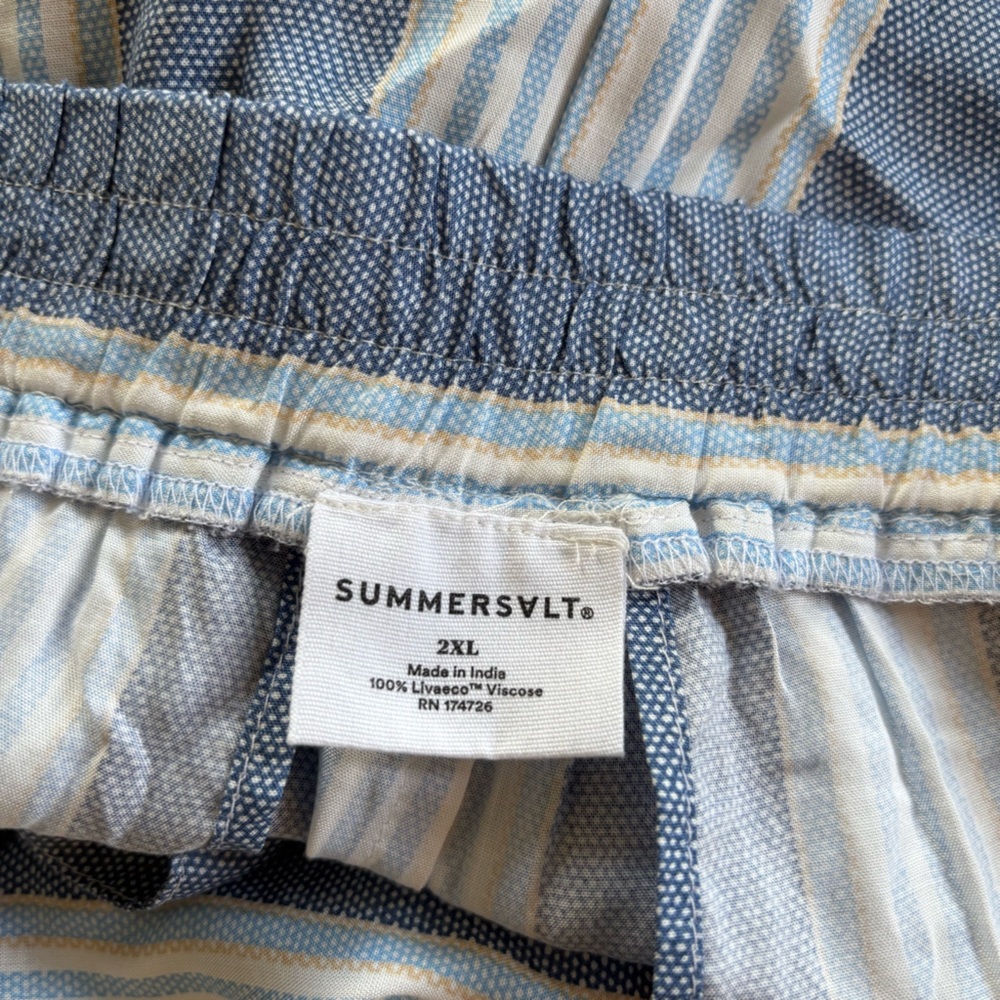 Summersalt Easy Breezy Eco Voile Wrap Beach Wide Leg Pants Blue - Picture 8 of 8